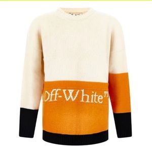 Men's OFF-WHITE Logo Colorblock Wool Sweater -L